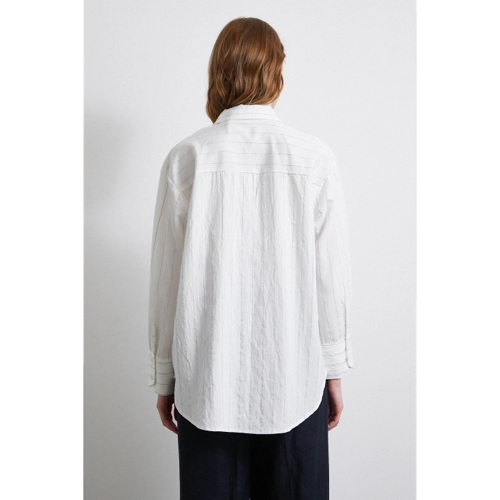 Çizgili Cepli Gömlek Su Yeşili