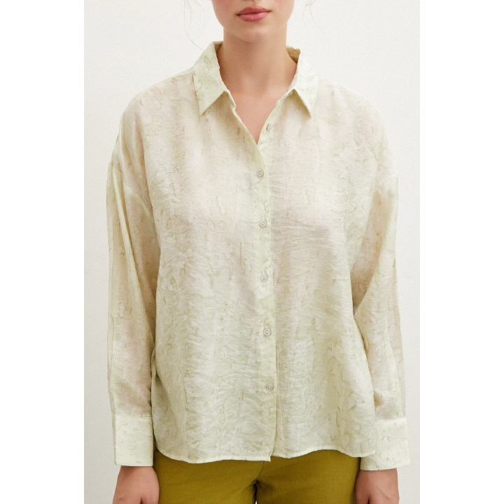 Damla Desenli Gömlek Yeşil