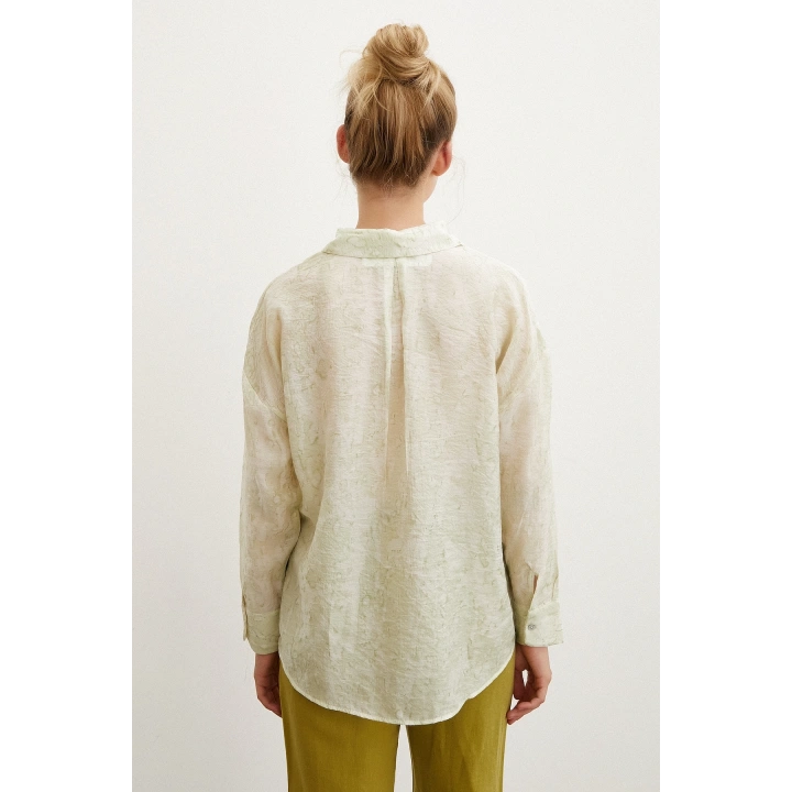 Damla Desenli Gömlek Yeşil