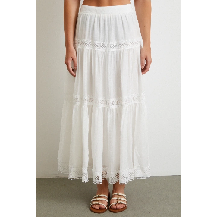 Dantelli Maxi Etek Beyaz