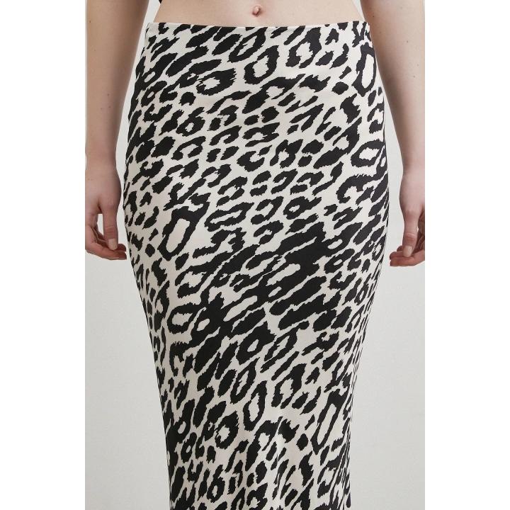 Desenli Maxi Verev Etek Ekru