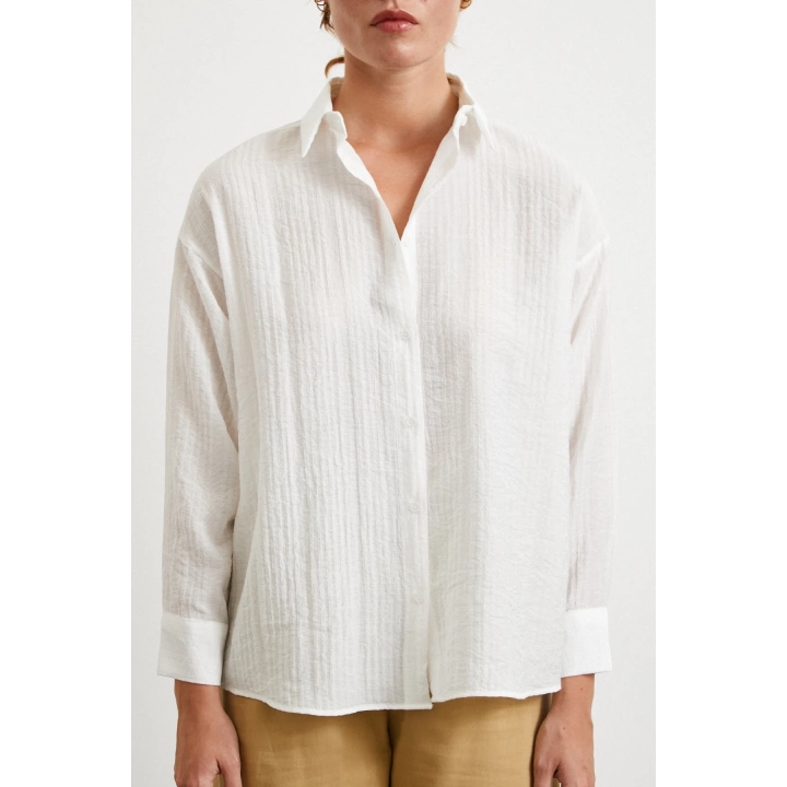 Dokulu Gömlek Beyaz