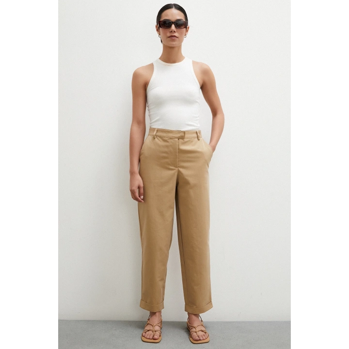 Duble Paçalı Pantolon Bej