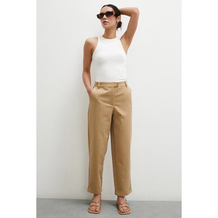 Duble Paçalı Pantolon Bej
