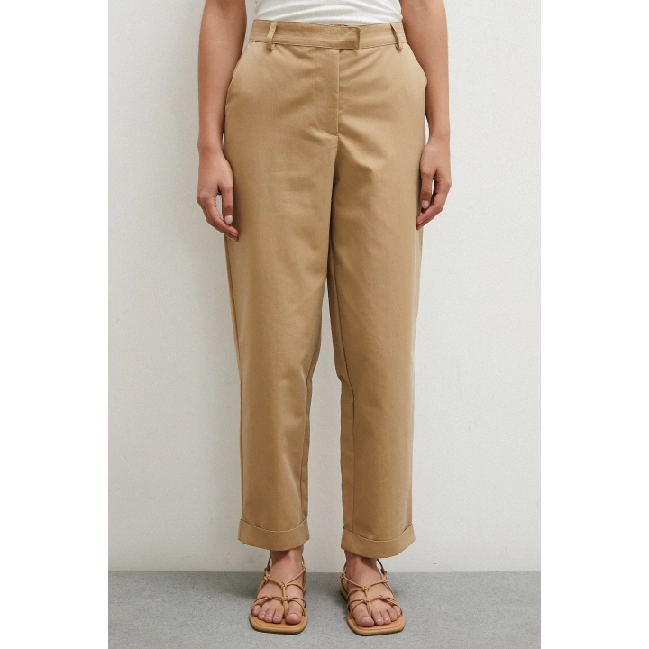 Duble Paçalı Pantolon Bej