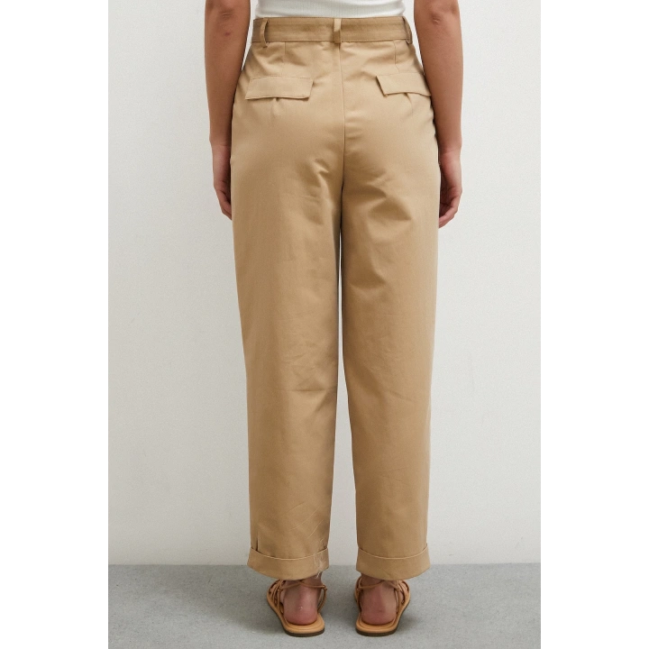 Duble Paçalı Pantolon Bej