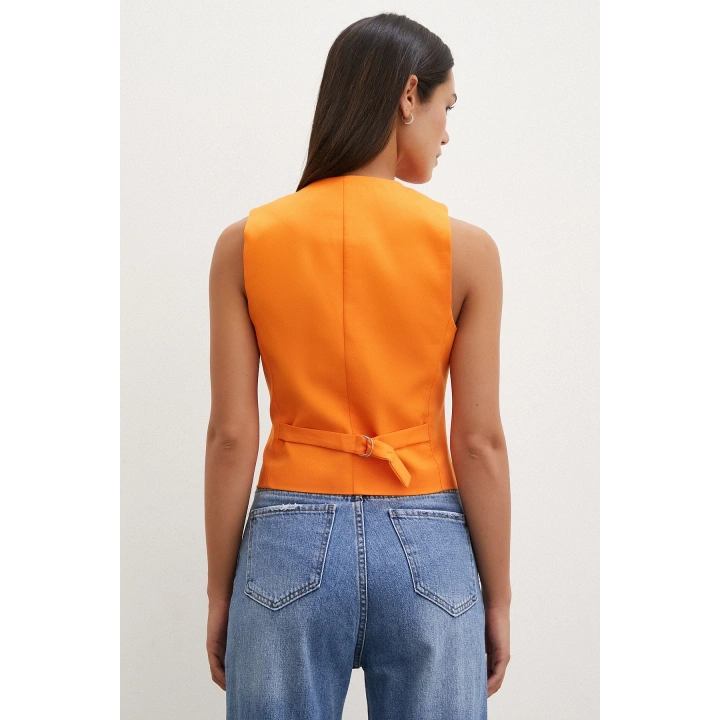 Düğmeli Yelek Turuncu