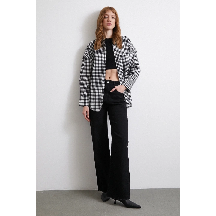 Ekoseli Gömlek Siyah