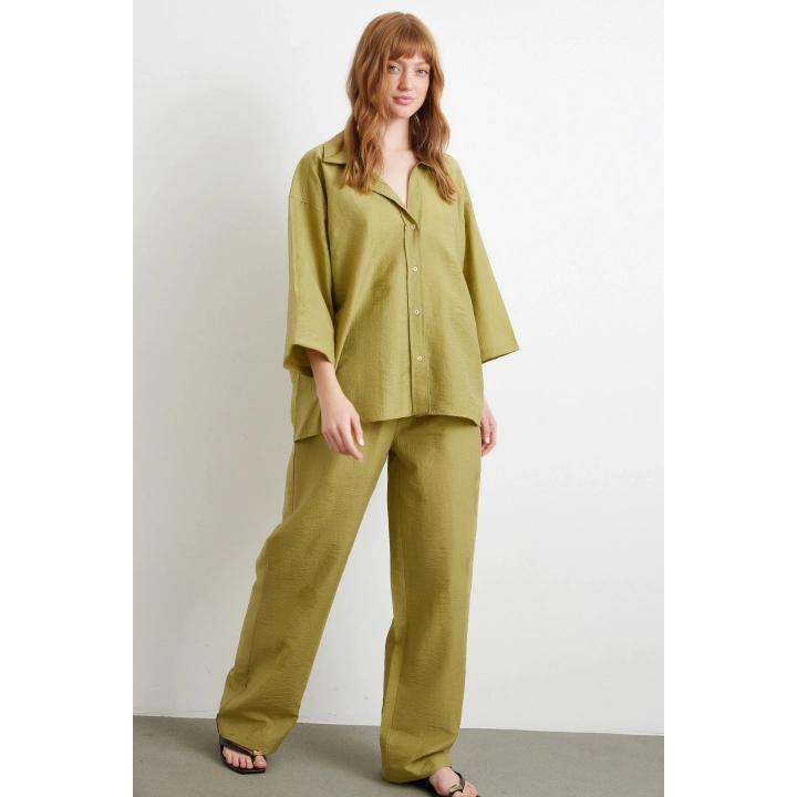 Fakir Kol Oversize Gömlek Yeşil