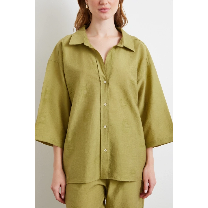 Fakir Kol Oversize Gömlek Yeşil