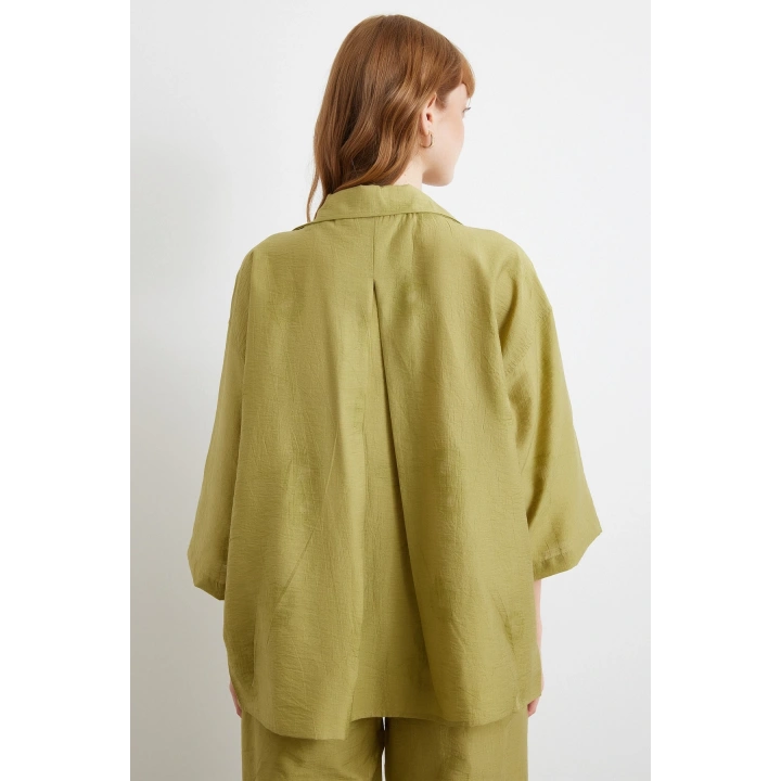 Fakir Kol Oversize Gömlek Yeşil