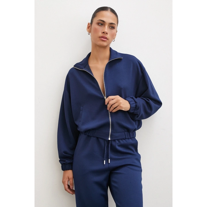 Fermuarlı Sweatshirt Lacivert