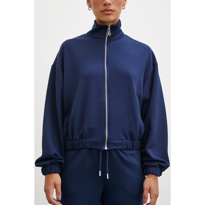 Fermuarlı Sweatshirt Lacivert