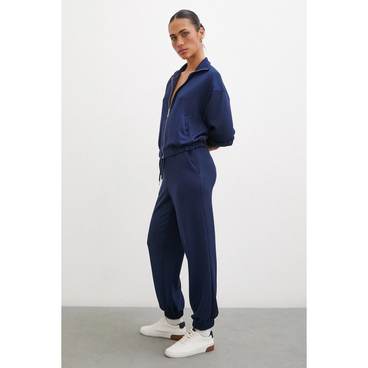 Fermuarlı Sweatshirt Lacivert