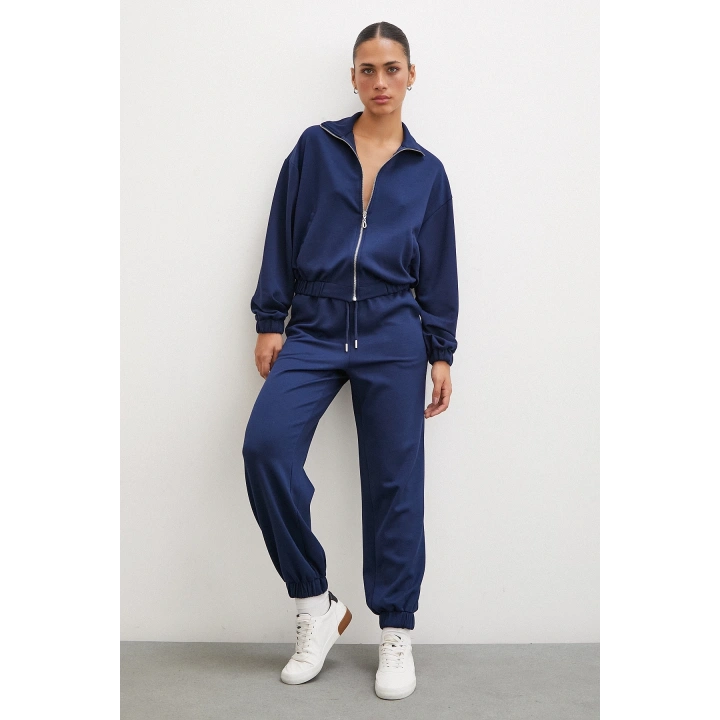 Fermuarlı Sweatshirt Lacivert