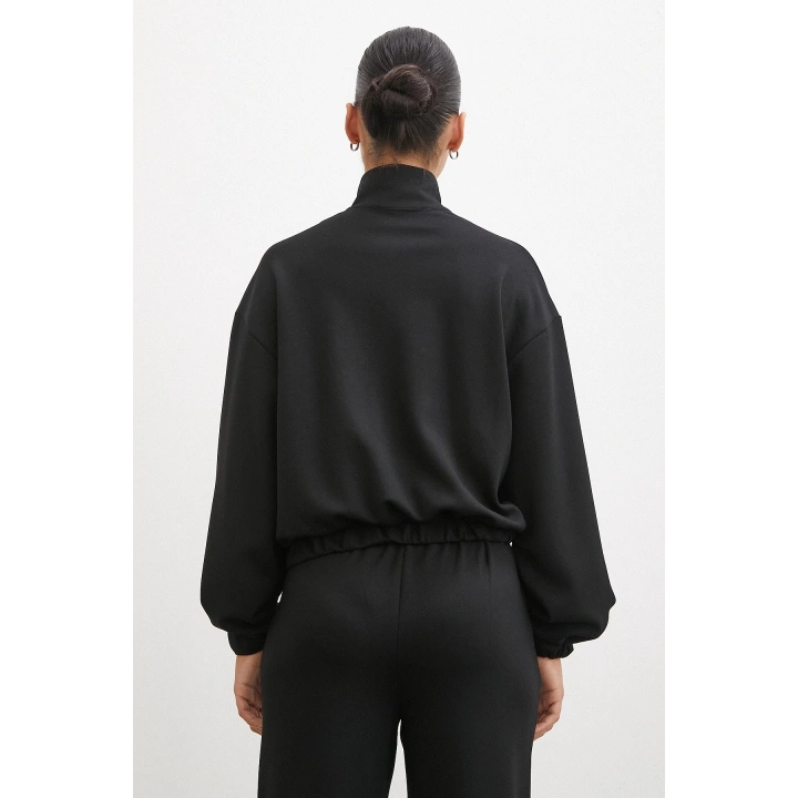 Fermuarlı Sweatshirt Siyah