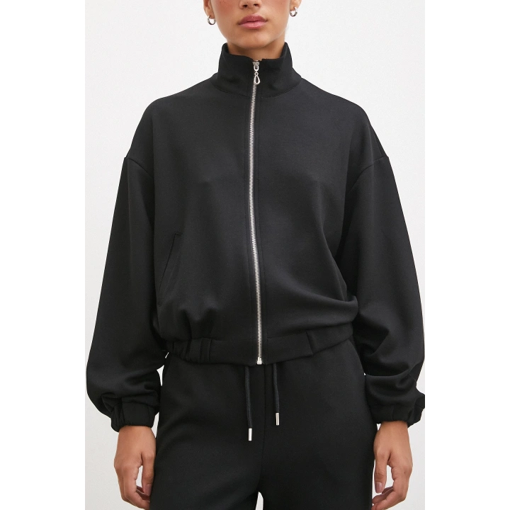 Fermuarlı Sweatshirt Siyah