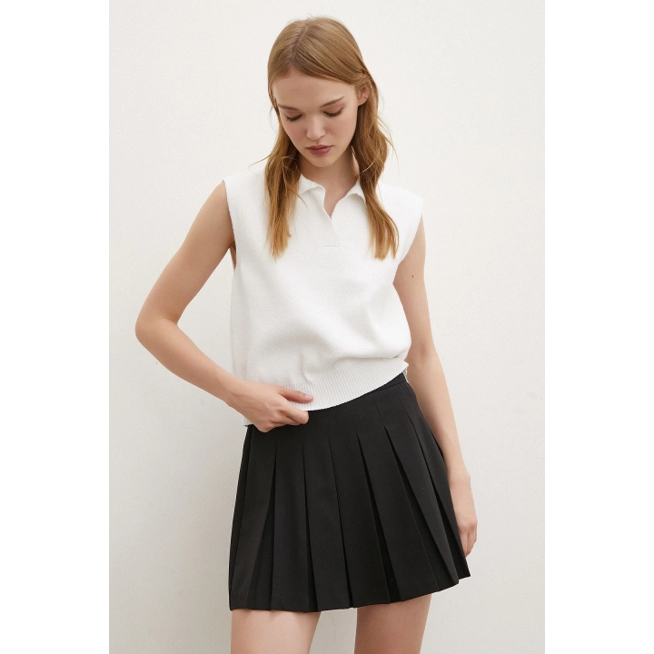 Firuze Polo Yaka Süveter Beyaz