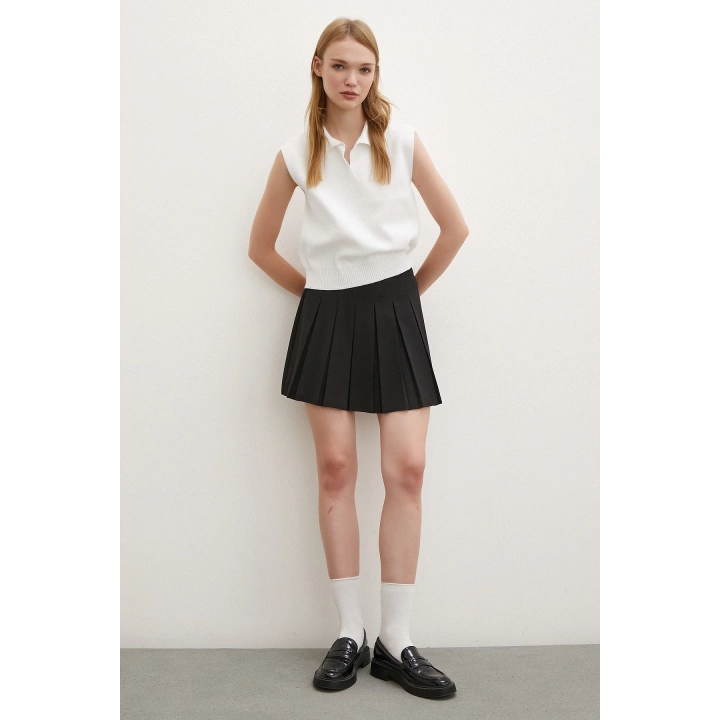 Firuze Polo Yaka Süveter Beyaz