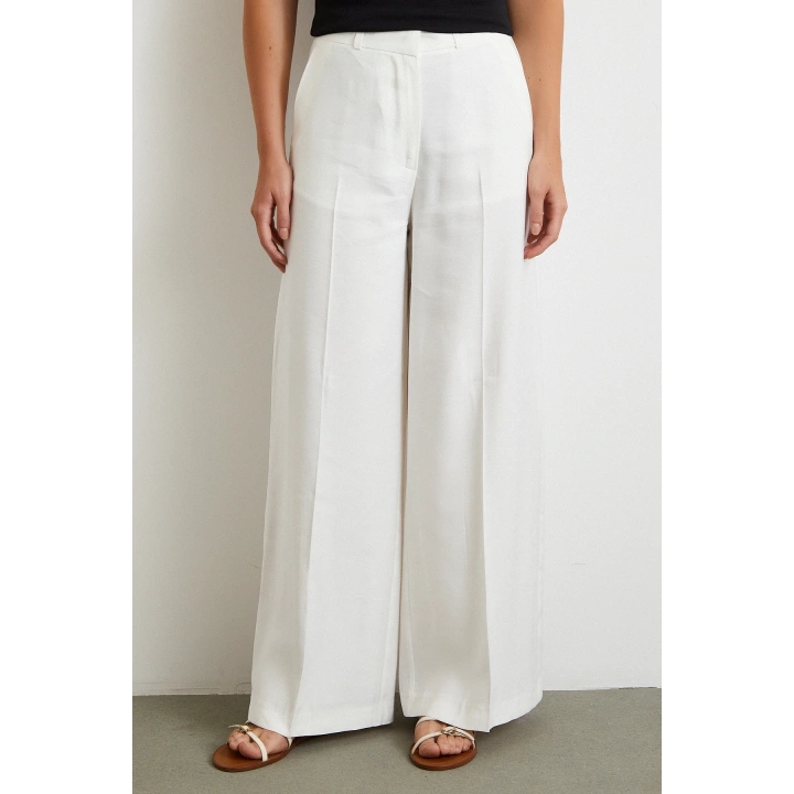 Geniş Paça Palazzo Pantolon Ekru
