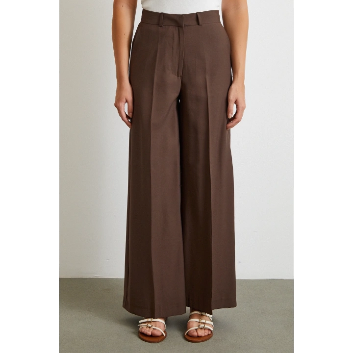 Geniş Paça Palazzo Pantolon Kahve