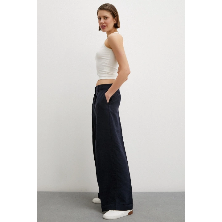 Geniş Paça Palazzo Pantolon Lacivert