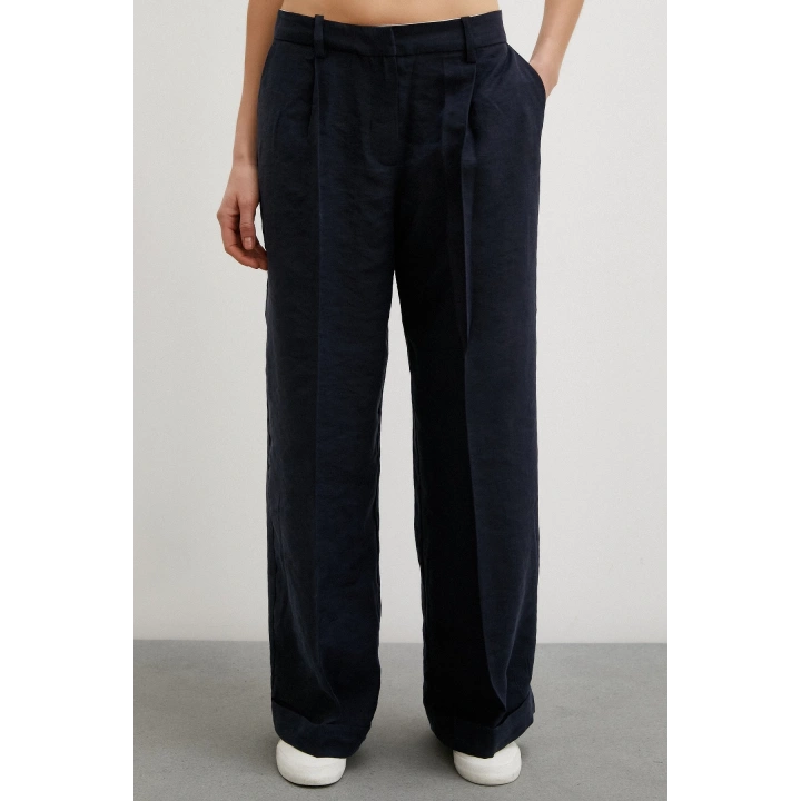 Geniş Paça Palazzo Pantolon Lacivert