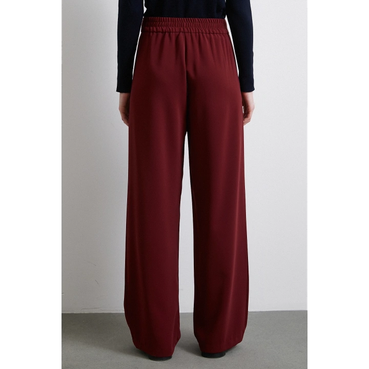 Geniş Paça Pantolon Bordo