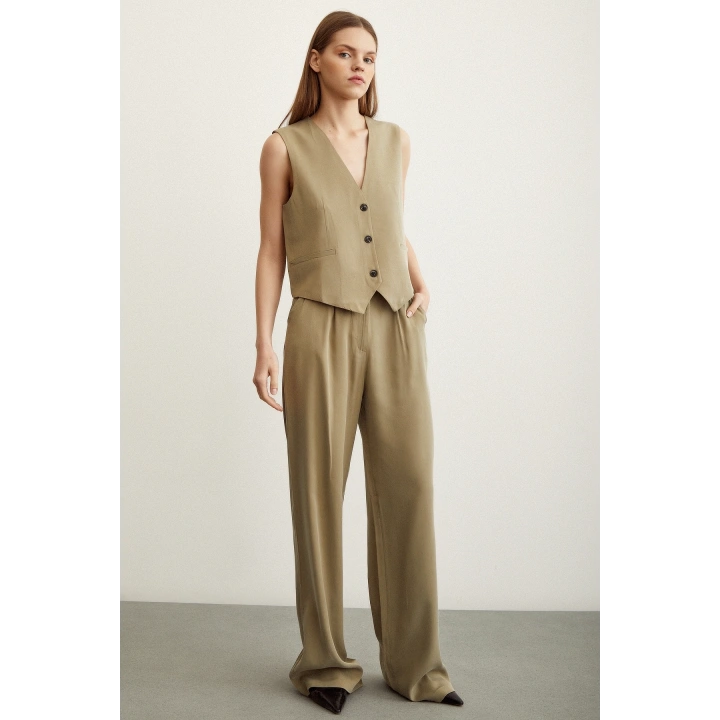 Geniş Paça Pantolon Haki