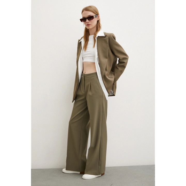 Geniş Paça Pantolon Haki