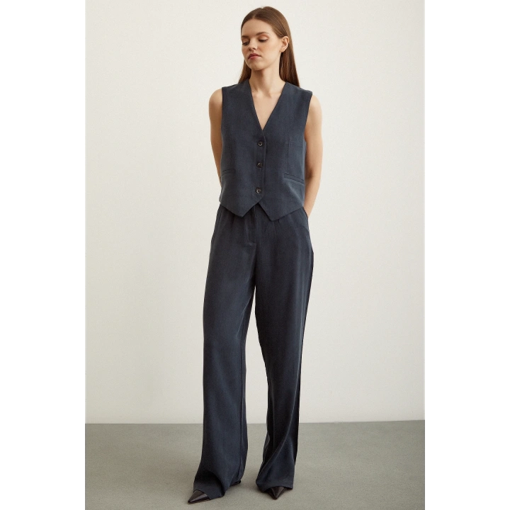 Geniş Paça Pantolon Lacivert