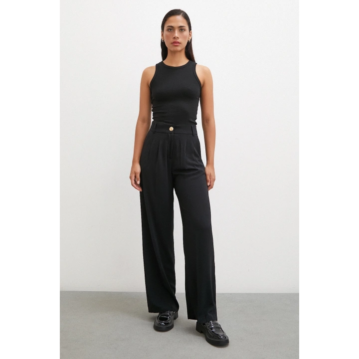 Geniş Paça Pantolon Siyah