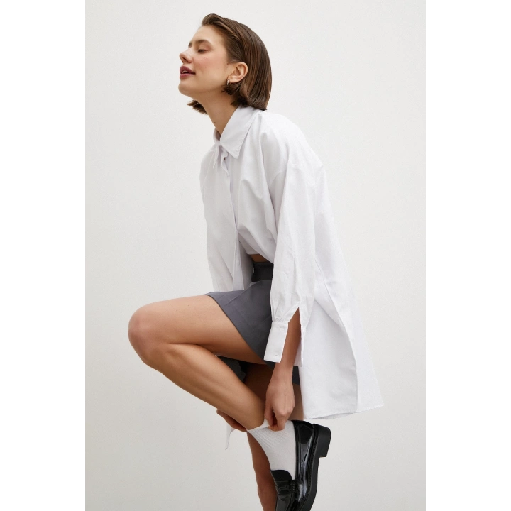 Gömlek Etek Elbise Takım Gri