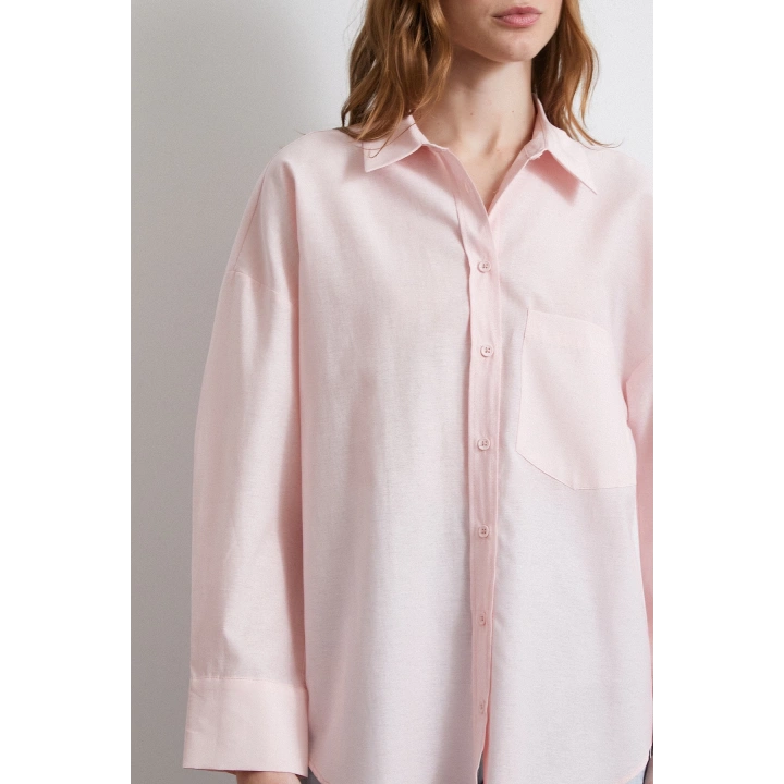 Helen Poplin Gömlek Pembe