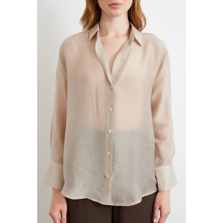 İnce Modal Gömlek Bej