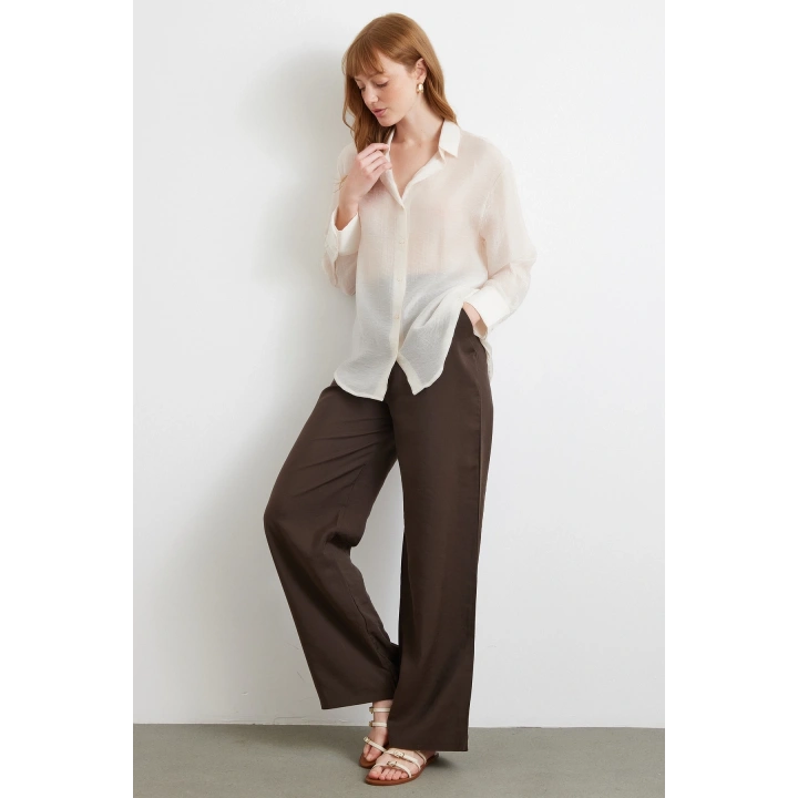 İnce Modal Gömlek Ekru