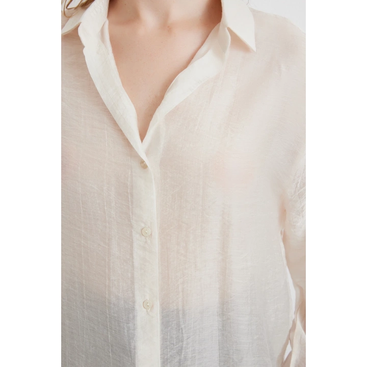 İnce Modal Gömlek Ekru