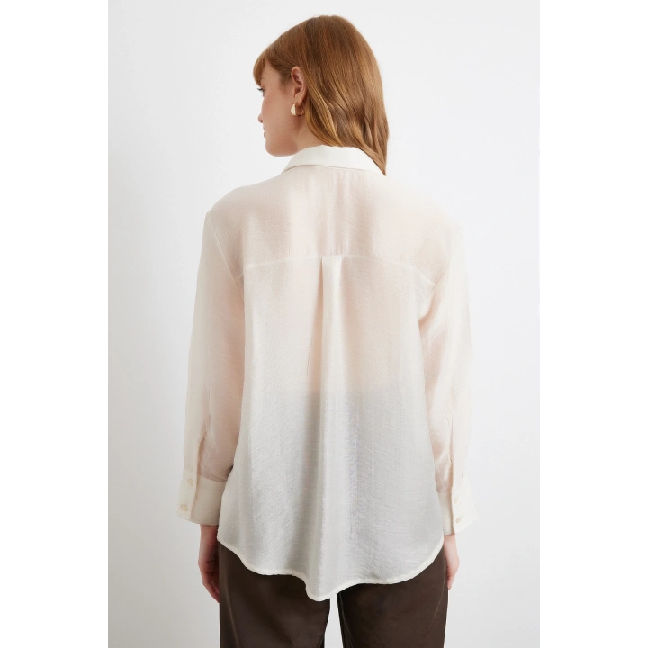 İnce Modal Gömlek Ekru