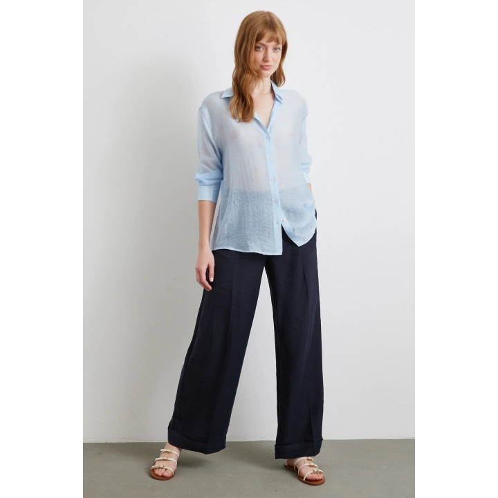 İnce Modal Gömlek Mavi