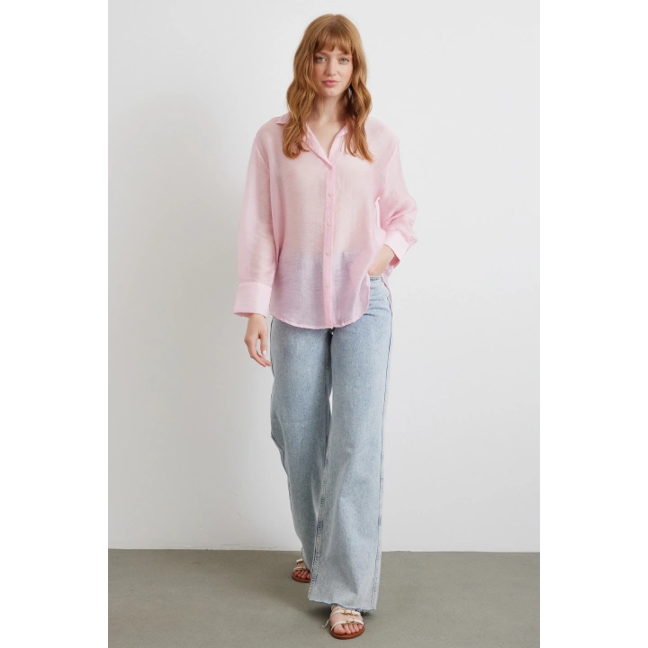 İnce Modal Gömlek Pembe