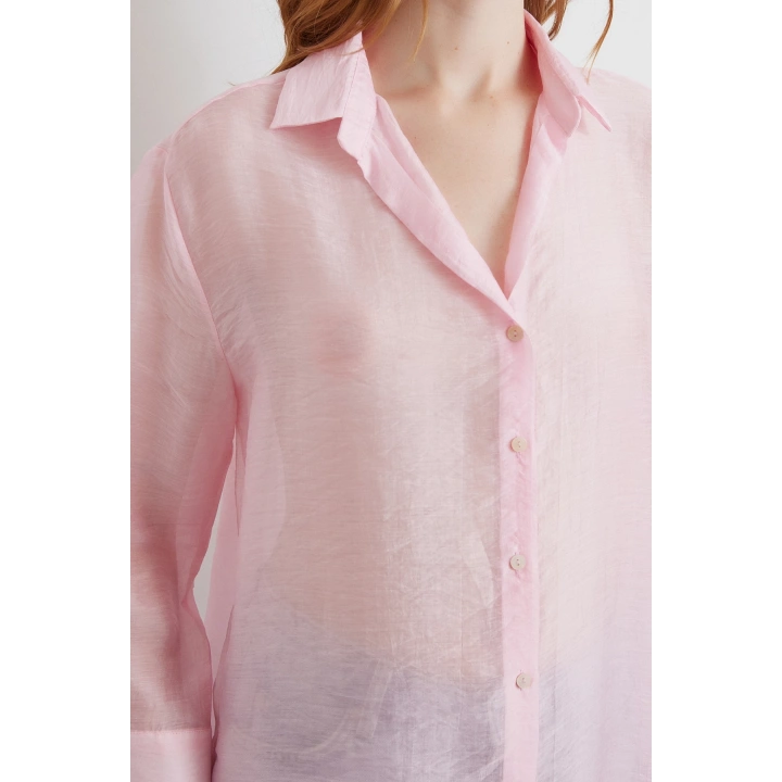 İnce Modal Gömlek Pembe