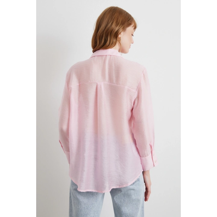 İnce Modal Gömlek Pembe