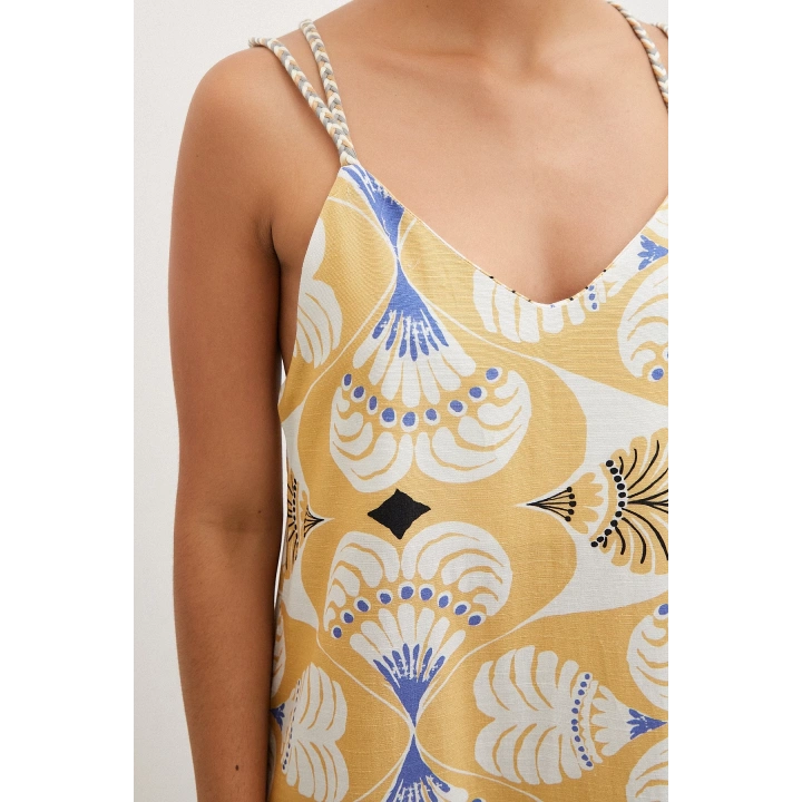 İp Askılı Elbise Hardal