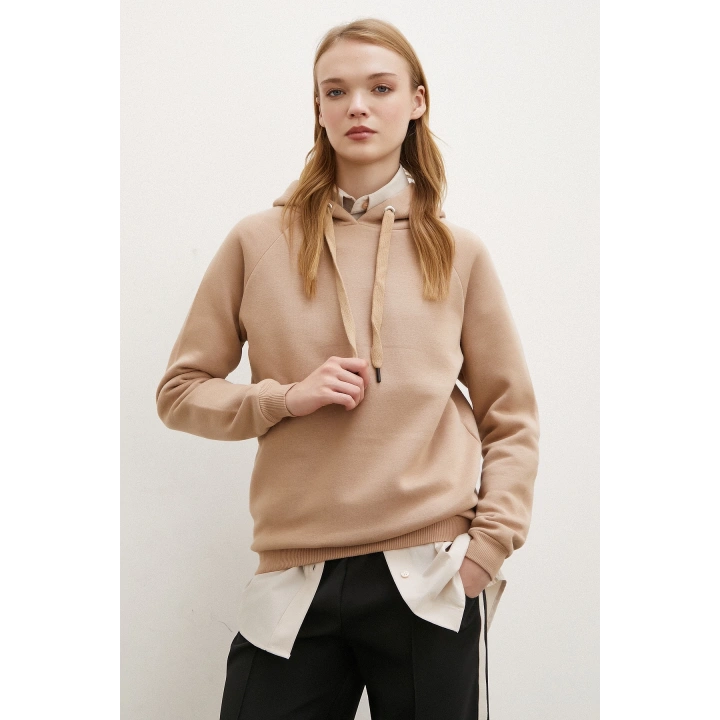 Kapüşonlu Sweatshirt Kahve
