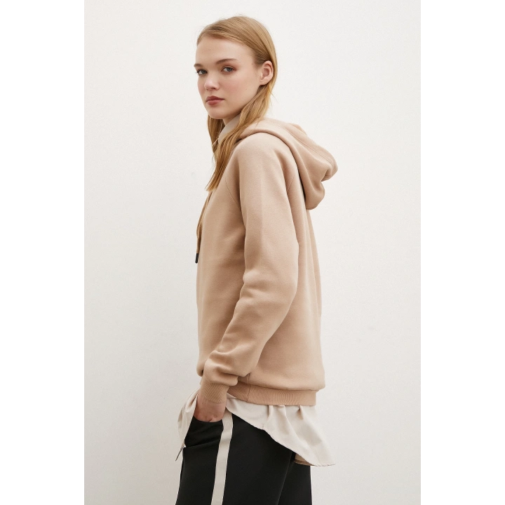 Kapüşonlu Sweatshirt Kahve