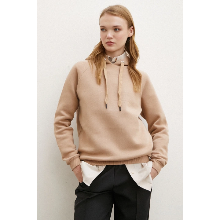 Kapüşonlu Sweatshirt Kahve