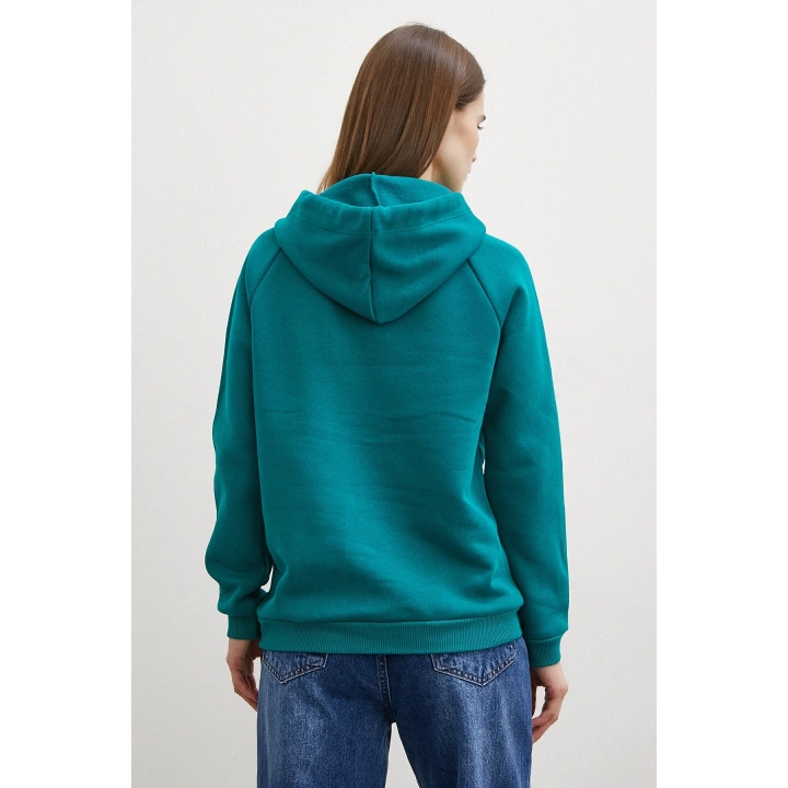 Kapüşonlu Sweatshirt Yeşil