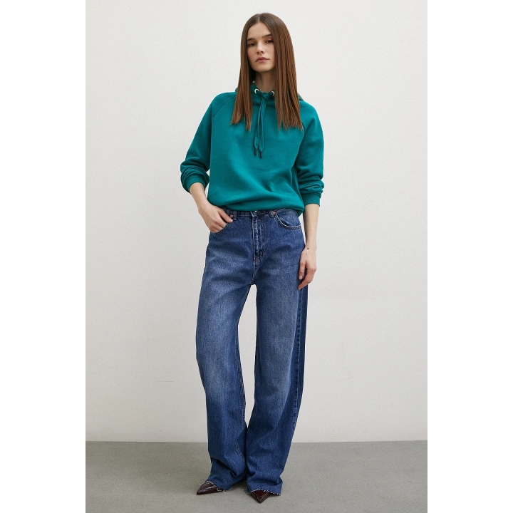 Kapüşonlu Sweatshirt Yeşil