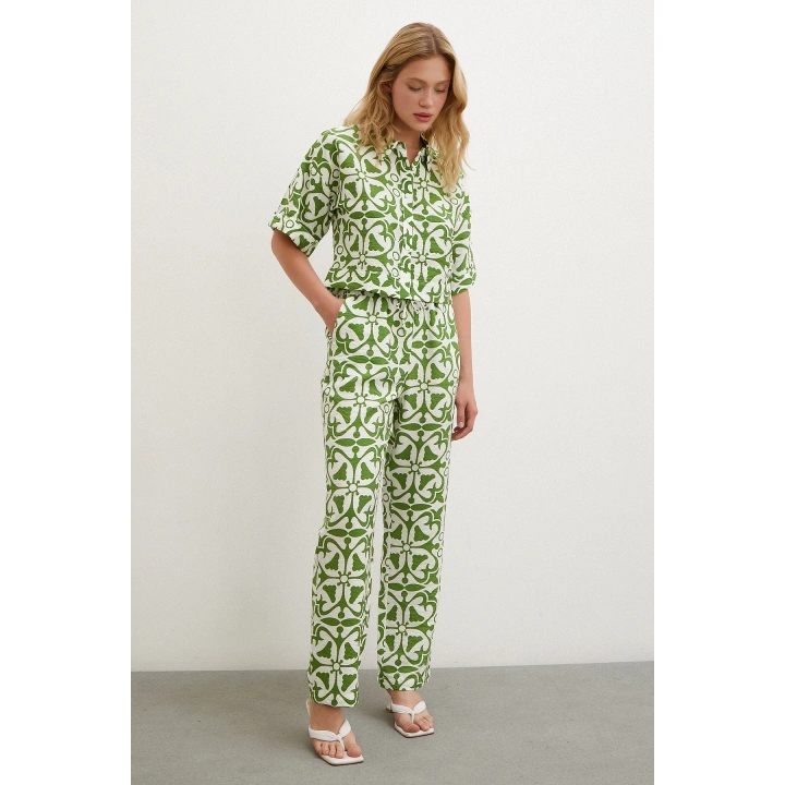 Kısa Kollu Crop Gömlek Yeşil