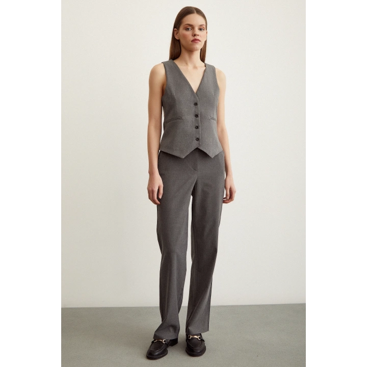 Klasik Boru Paça  Pantolon Gri